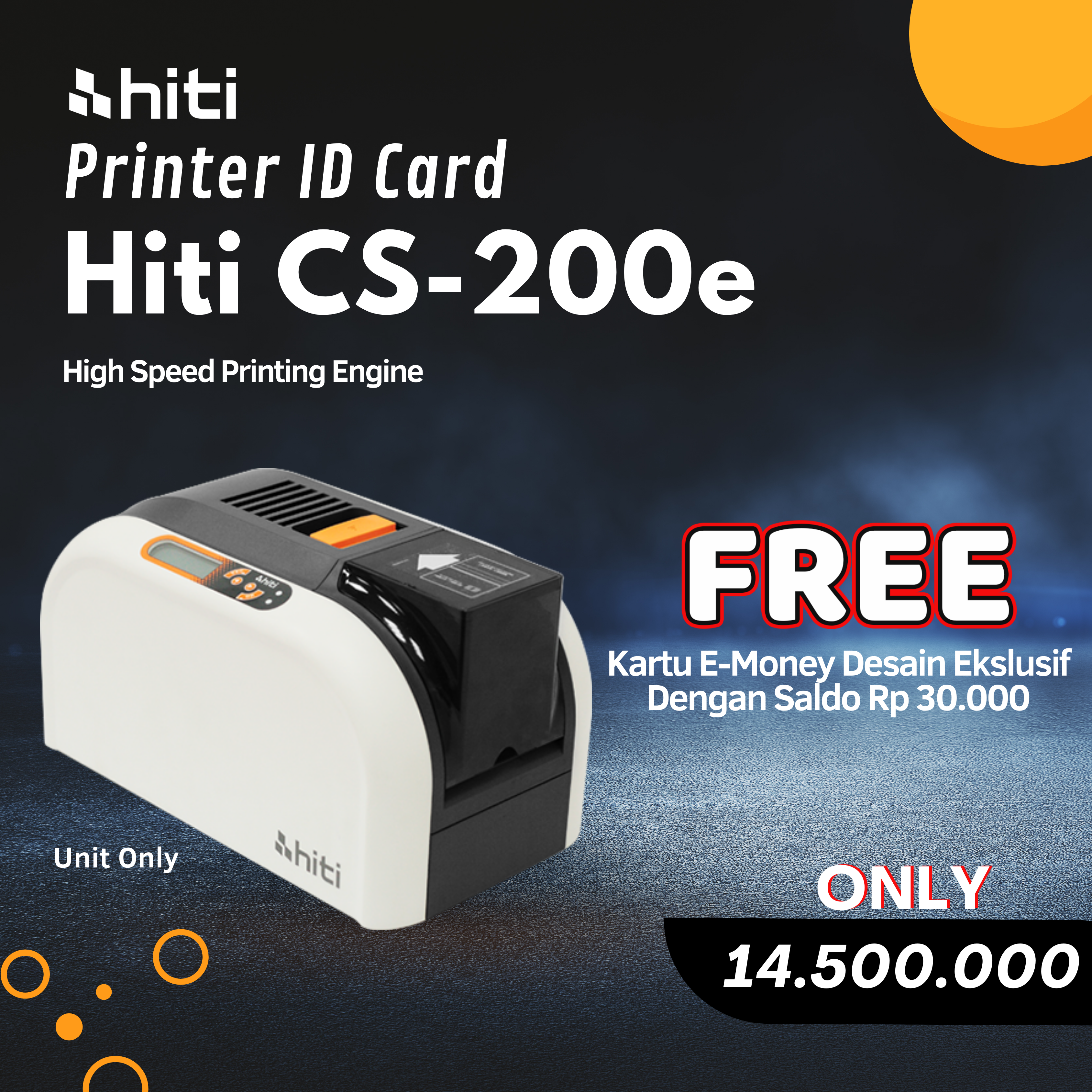 Jual Printer ID Card Hiti CS 200e Gratis E-money!