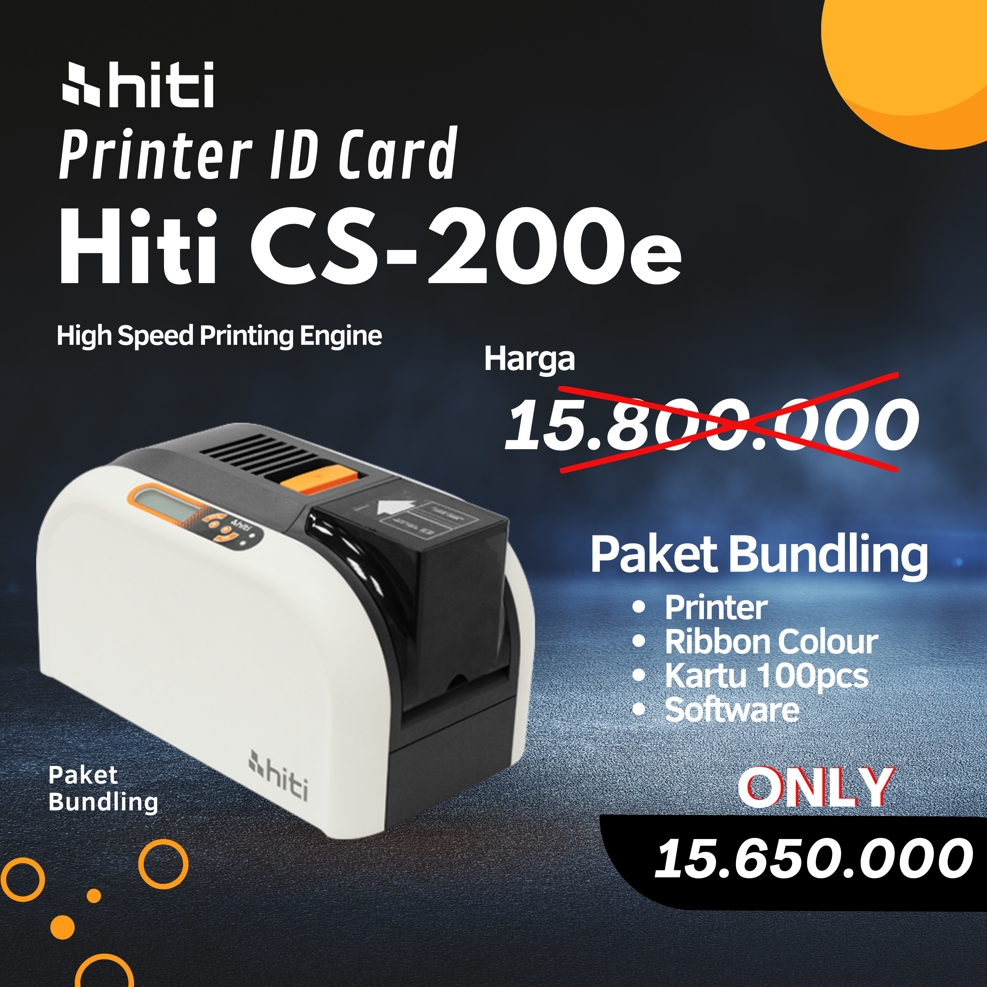 Paket Printer ID Card Hiti CS-200e